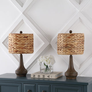 Campana 21" Rustic Farmhouse Handwoven Rattan/Resin LED Table Lamp