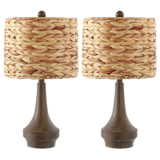 Campana 21" Rustic Farmhouse Handwoven Rattan/Resin LED Table Lamp