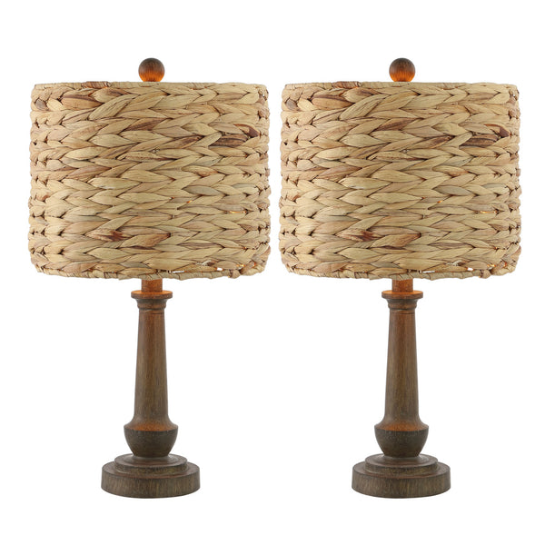 Dareau 21.25 Rustic Farmhouse Handwoven Rattan/Resin LED Table Lamp – Eyely