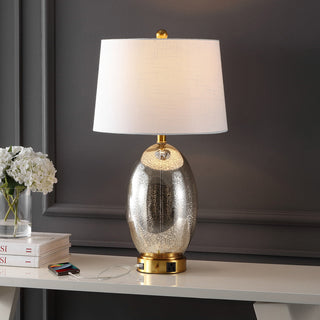 Georgetown Contemporary Style Iron/Glass LED Table Lamp with USB Charging Port