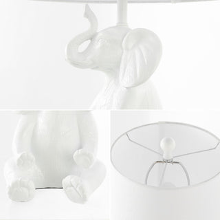 Crestview 21" Modern Shabby Chic Resin/Iron Happy Elephant LED Kids' Table Lamp with Phone Stand