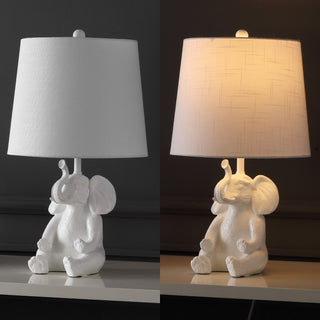 Crestview 21" Modern Shabby Chic Resin/Iron Happy Elephant LED Kids' Table Lamp with Phone Stand