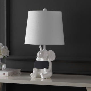 Crestview 21" Modern Shabby Chic Resin/Iron Happy Elephant LED Kids' Table Lamp with Phone Stand