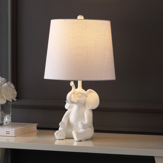 Crestview 21" Modern Shabby Chic Resin/Iron Happy Elephant LED Kids' Table Lamp with Phone Stand