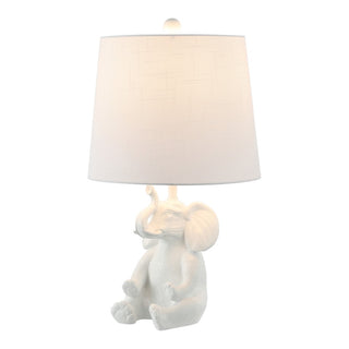 Crestview 21" Modern Shabby Chic Resin/Iron Happy Elephant LED Kids' Table Lamp with Phone Stand