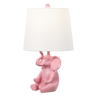 Crestview 21" Modern Shabby Chic Resin/Iron Happy Elephant LED Kids' Table Lamp with Phone Stand