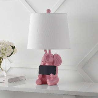 Crestview 21" Modern Shabby Chic Resin/Iron Happy Elephant LED Kids' Table Lamp with Phone Stand