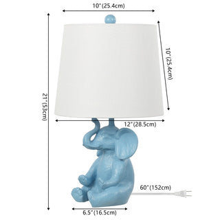 Crestview 21" Modern Shabby Chic Resin/Iron Happy Elephant LED Kids' Table Lamp with Phone Stand