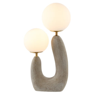 Luna 18" 2-Light Mid-Century Scandinavian Resin/Iron/Frosted Glass Cactus LED Table Lamp