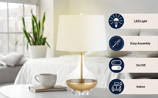 Arianna 24.5" Glass LED Table Lamp