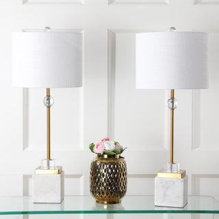 Andrea 30" Marble/Crystal LED Table Lamp, Set of 2