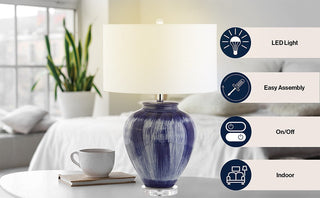 Justin 26" Ceramic LED Table Lamp