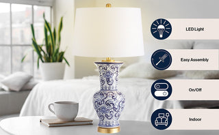 Gary 28.5" Chinoiserie LED Table Lamp