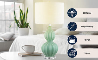 Kasen 28" Glass LED Table Lamp