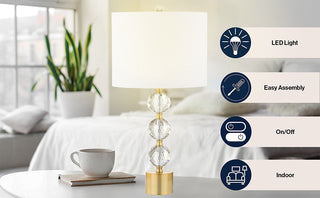 Daniela 25.25" Crystal LED Table Lamp