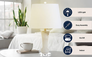 Kelsey 23" Alabaster LED Table Lamp