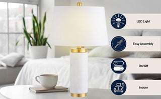 Ethan 23" Marble LED Table Lamp