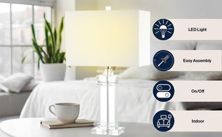 Adelina 23.5" Crystal LED Table Lamp