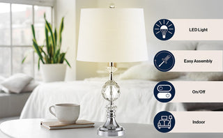 Paris 25.5" LED Crystal/Metal Table Lamp