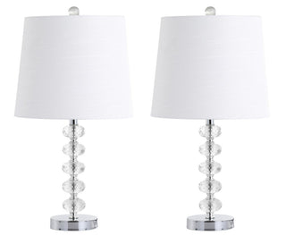 Fox 22" Glass/Metal LED Table Lamp, Set of 2