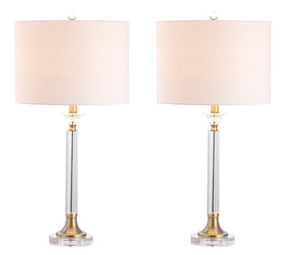 Tenley 28" Crystal/Metal LED Table Lamp, Set of 2