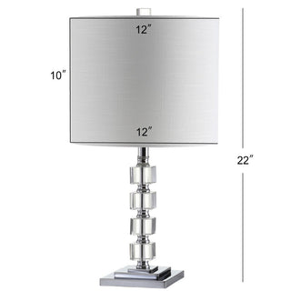 Olivia 22" LED Crystal/Metal Table Lamp, Set of 2