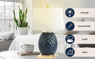 Sergio 25.5" LED Glass/Metal Table Lamp