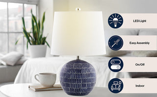 Kendra 21" Ceramic LED Table Lamp