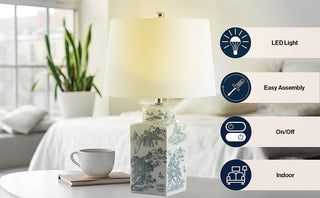 Antonio 24.5" Chinoiserie LED Table Lamp