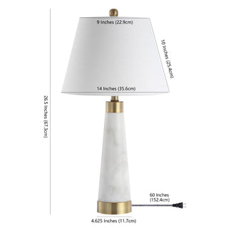 Doyle 26.5" Marble/Iron Gold Modern Column LED Table Lamp