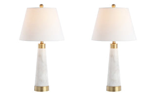 Doyle 26.5" Marble/Iron Gold Modern Column LED Table Lamp