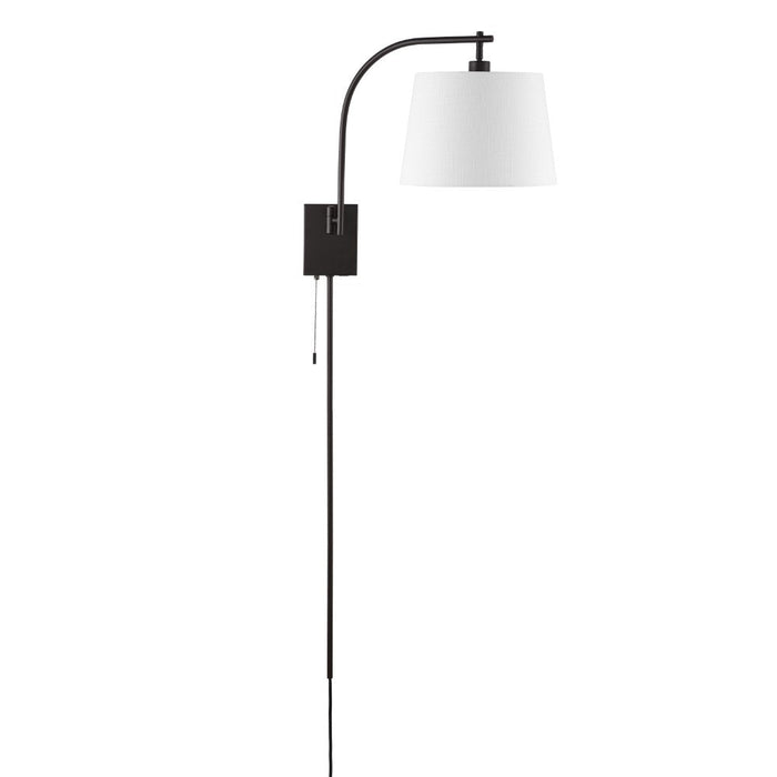 Solaris 22.5 Mid-Century Modern Plug-In or Hardwired Iron LED Gooseneck Swing Arm Wall Sconce with Pull-Chain and USB Charging Port