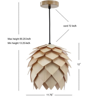 Congo 11.75" Pinecone Wood LED Pendant