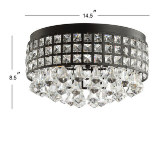 Roadrunner 3-Light Crystal Drops/Metal LED Flush Mount