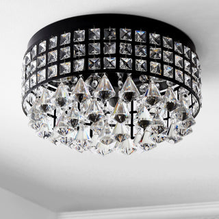 Roadrunner 3-Light Crystal Drops/Metal LED Flush Mount