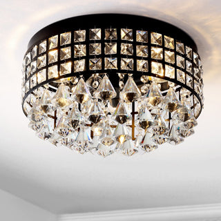 Roadrunner 3-Light Crystal Drops/Metal LED Flush Mount