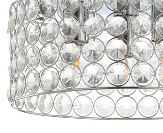 Elegant 15" Crystal/Metal LED Flush Mount