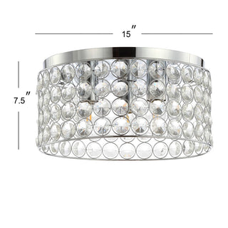 Elegant 15" Crystal/Metal LED Flush Mount