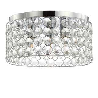 Elegant 15" Crystal/Metal LED Flush Mount