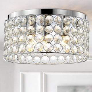 Elegant 15" Crystal/Metal LED Flush Mount