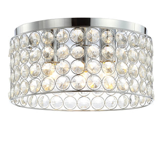 Elegant 15" Crystal/Metal LED Flush Mount