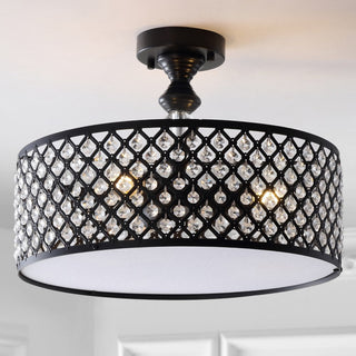 Stork 17" 3-Light Crystal/Metal Drum Semi-Flush Mount