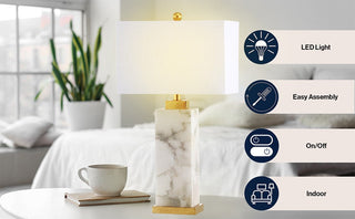 Pedro 27.5" Alabaster LED Table Lamp