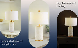 Kelsey 25.5" Alabaster LED Table Lamp