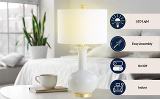 Fiona 27" Ceramic/Metal LED Table Lamp