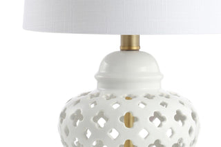 Western 20.5" Pierced Ginger Jar Ceramic/Metal LED Table Lamp