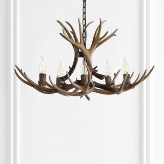 Cindy 30" Adjustable Resin Antler 5-Light LED Chandelier