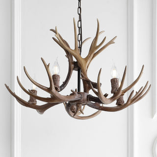 Cindy 30" Adjustable Resin Antler 5-Light LED Chandelier