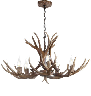 Cindy 30" Adjustable Resin Antler 5-Light LED Chandelier