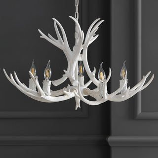 Cindy 30" Adjustable Resin Antler 5-Light LED Chandelier